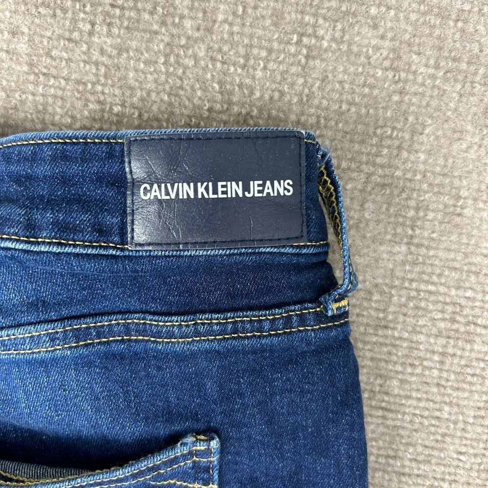 Calvin Klein Jeans Bermuda Shorts Womens 12 Blue Denim Stretch Cotton Mid Rise - Picture 5 of 15